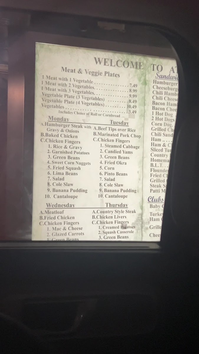 Athas Family Restaurant Menu - Image 1