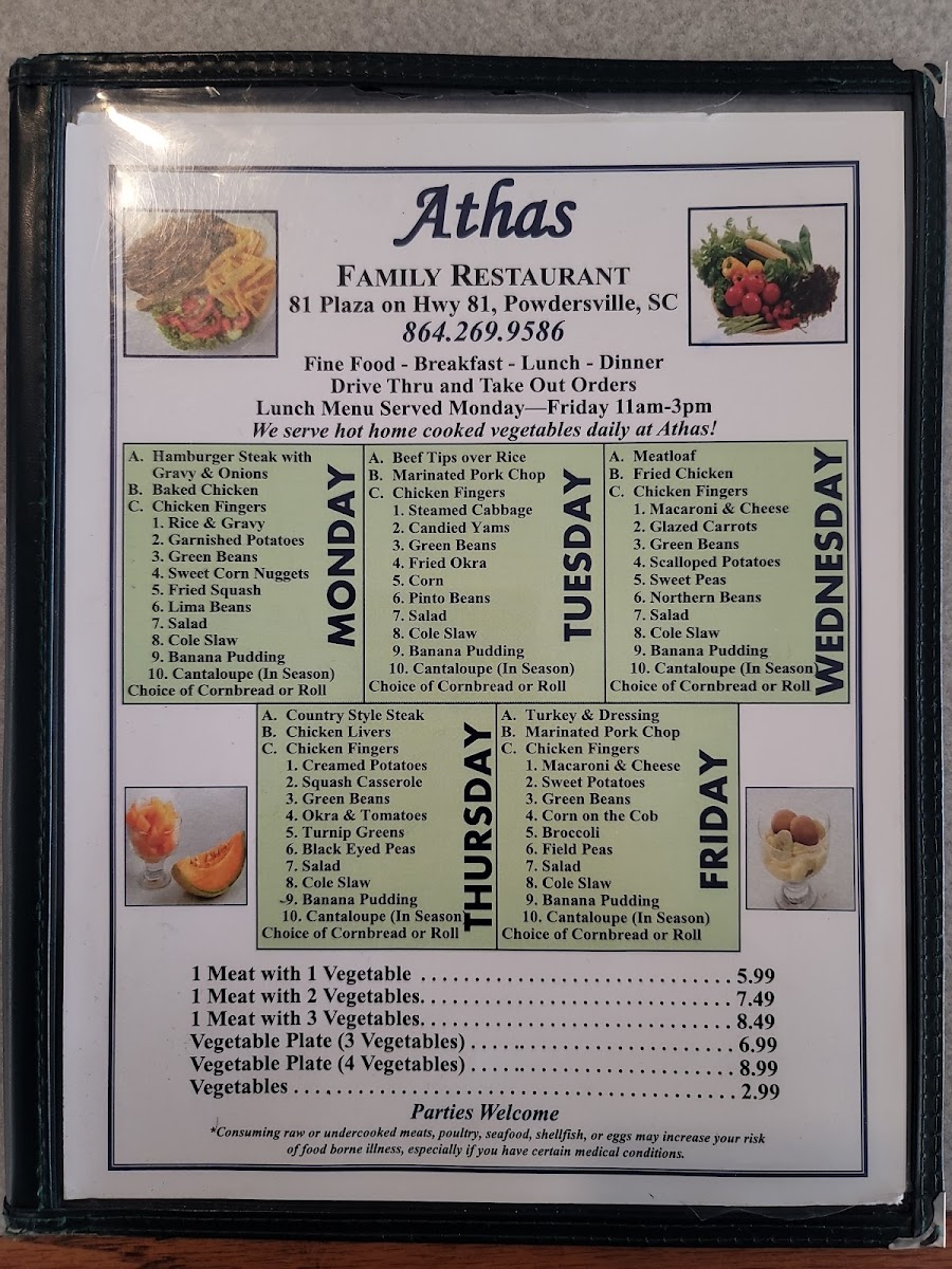 Athas Family Restaurant Menu - Image 4